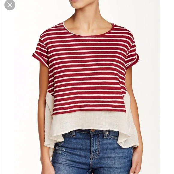 FREE PEOPLE French Kiss Tee Small - Picture 1 of 8